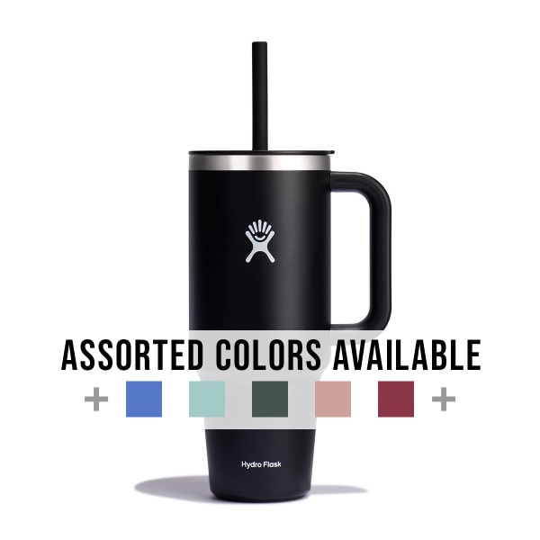 Hydro Flask 40oz travel mug with straw, assorted colors available
